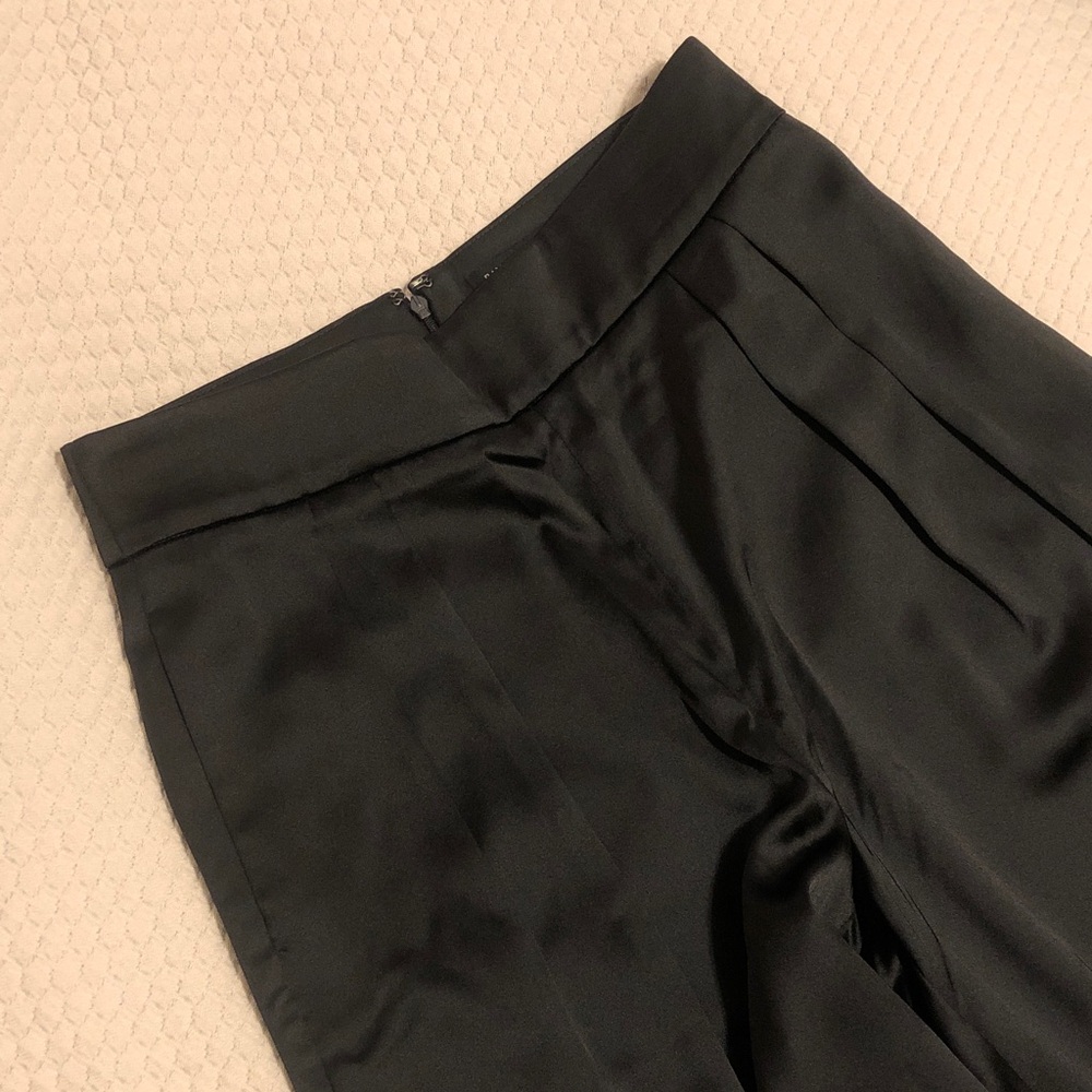 Banana Republic Black Satin Wide-Leg Pants